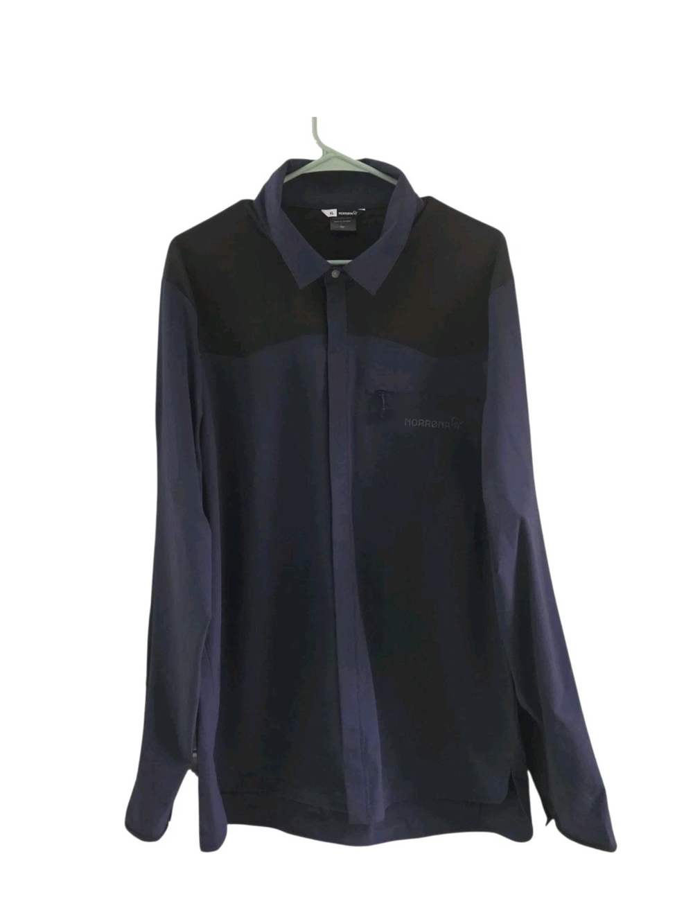 Norrona Mens Skibotn Flex1 Shirt Mens Size XL Indigo Night Cycling Snap Down